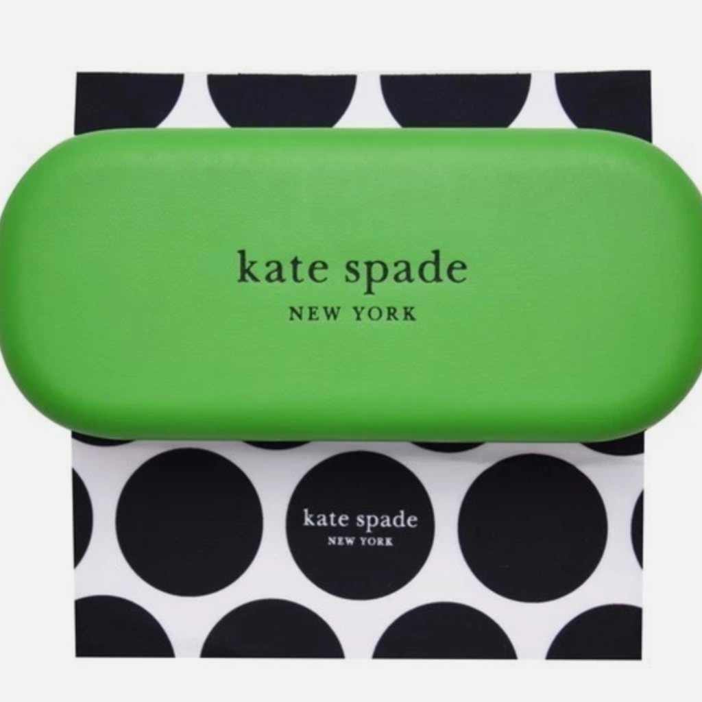 New Kate Spade Green Black Eyeglasses Case WCloth  Brand New  49